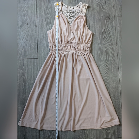 Pale Pink Crochet Back Dress - Picture 3 of 7